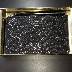 Black Glitter Coach Wristlet